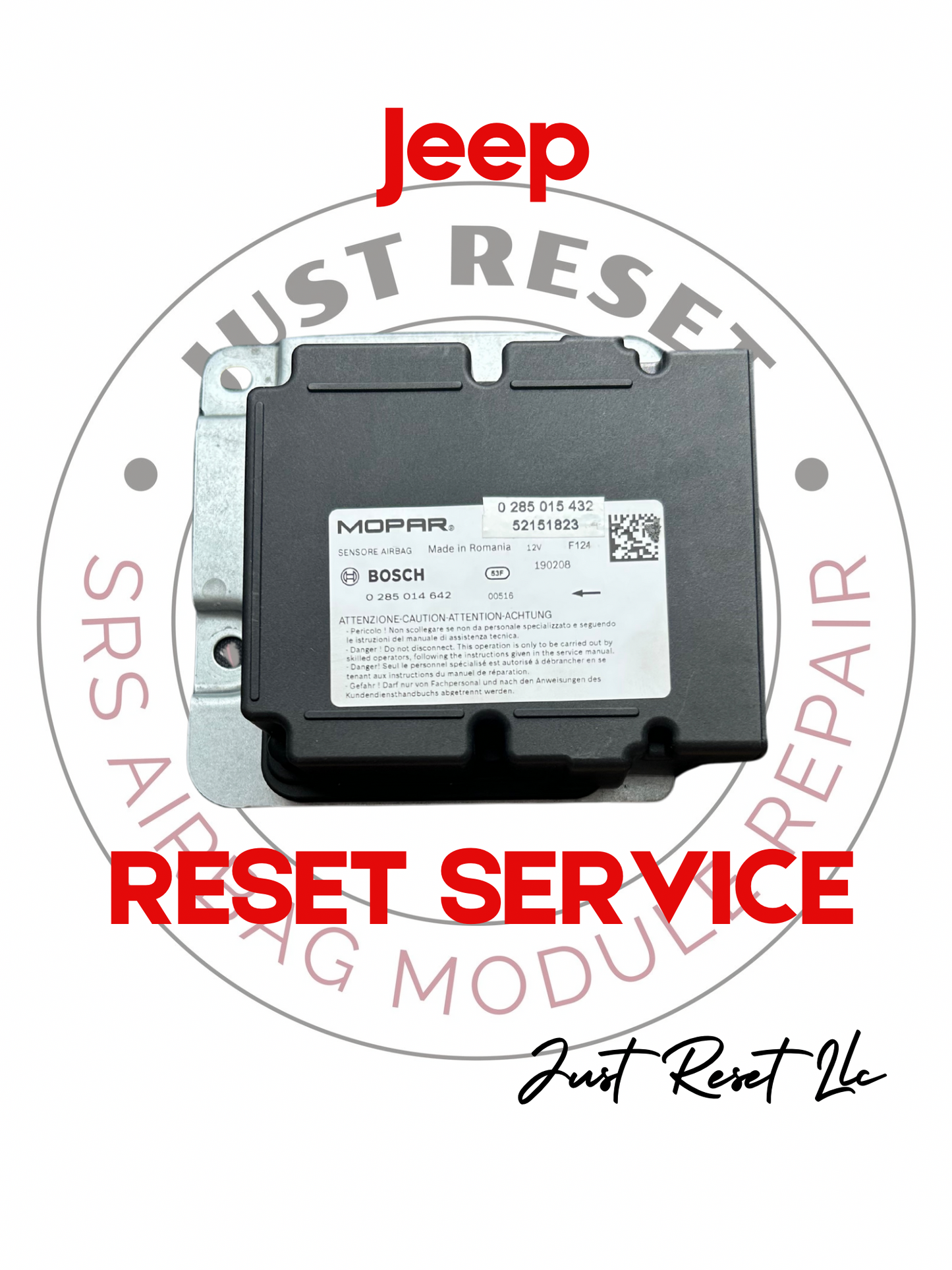 JEEP - SRS AIRBAG MODULE RESET SERVICE