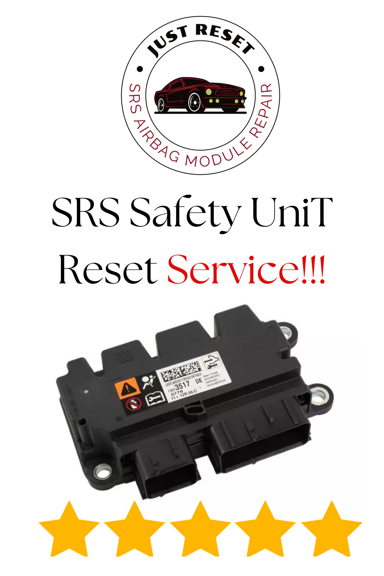 PONTIAC - SRS AIRBAG MODULE RESET SERVICE!